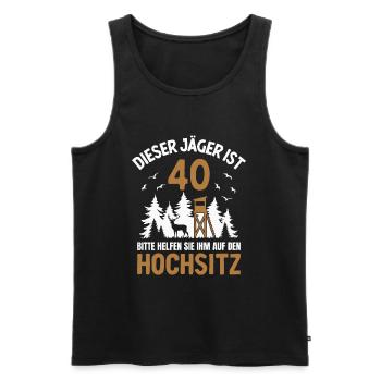 40. Geburtstag Jäger 40 Jahre Jagd Hochsitz - Männer Premium Bio Tank Top - Schwarz - Vorne - Michal (187cm)