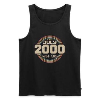 2000 Anniversaire Juillet 2000 Cadeau Juillet 2000 - Débardeur bio Premium Homme - noir - Devant - Michal (187cm)