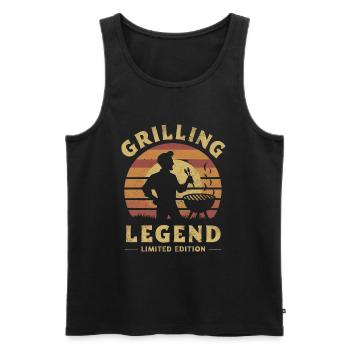 Grilling Legend Limited Edition - Men's Premium Organic Tank Top - black - Front - Michal (187cm)