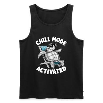 Mode Chill activé - Débardeur bio Premium Homme - noir - Devant - AI Model Male 178 light (178cm)