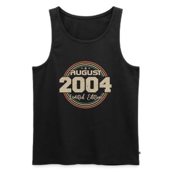 Vintage Born August 2004 Birthday Gift 2004 - Men's Premium Organic Tank Top - black - Front - Michal (187cm)
