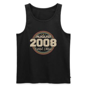 Vintage Born August 2008 Birthday Gift 2008 - Men's Premium Organic Tank Top - black - Front - Michal (187cm)