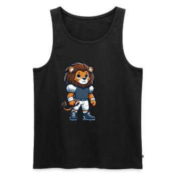 Cute American Football Player Lion - Men's Premium Organic Tank Top - black - Front - Michal (187cm)