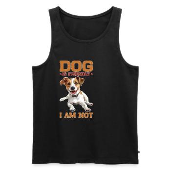 Dog Is Friendly I Am Not 2 - Männer Premium Bio Tank Top - Schwarz - Vorne - AI Model Male 178 light (178cm)