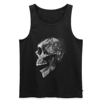 Totenkopf mit Drachen - Männer Premium Bio Tank Top - Schwarz - Vorne - AI Model Male 178 light (178cm)
