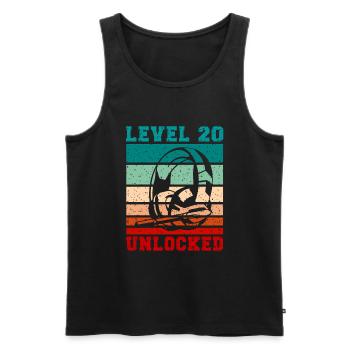 Level 20 unlocked Headphones for Gamer Quotes - Men's Premium Organic Tank Top - black - Front - AI Model Male 178 light (178cm)