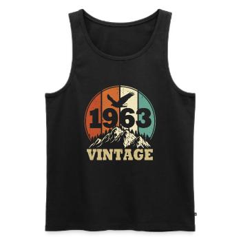Vintage 1963 - Men's Premium Organic Tank Top - black - Front - Michal (187cm)