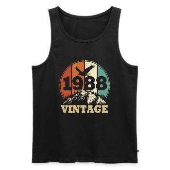 Vintage 1988 - Men's Premium Organic Tank Top - black - Front - Michal (187cm)