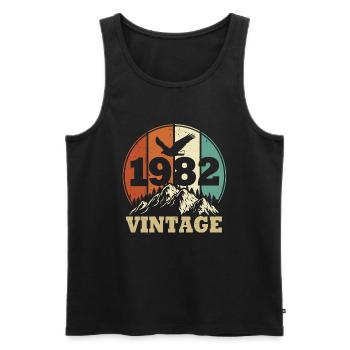 Vintage 1982 - Men's Premium Organic Tank Top - black - Front - Michal (187cm)