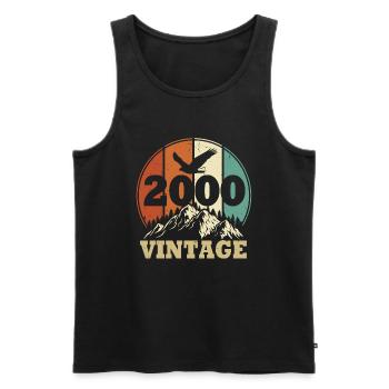 Vintage 2000 - Men's Premium Organic Tank Top - black - Front - Michal (187cm)