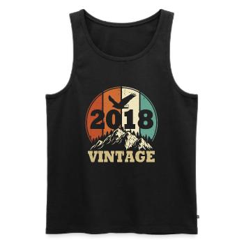 Jahrgang 2018 - Männer Premium Bio Tank Top - Schwarz - Vorne - Michal (187cm)