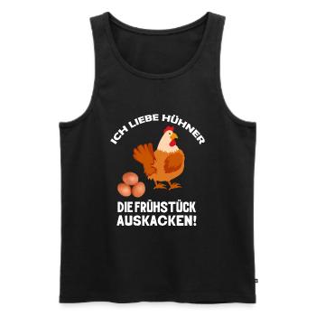 Ich liebe Hühner die Frühstück kacken Huhn Sprüche - Männer Premium Bio Tank Top - Schwarz - Vorne - Michal (187cm)