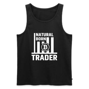Bitcoin Trader Trading BTC - Men's Premium Organic Tank Top - black - Front - AI Model Male 178 light (178cm)