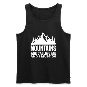 The Mountains are Calling and I must Go Berge - Men's Premium Organic Tank Top - black - Front - Michal (187cm)