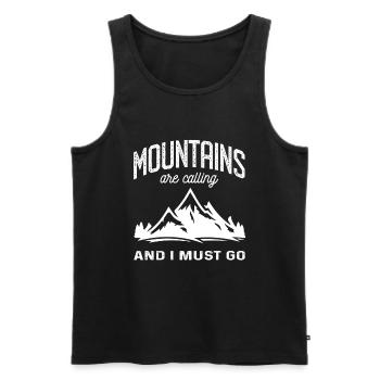 The Mountains are Calling and I must Go die Berge - Men's Premium Organic Tank Top - black - Front - AI Model Male 178 light (178cm)