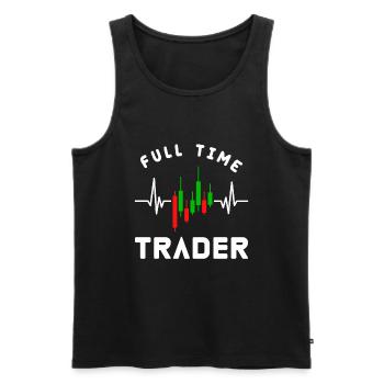 Le diagramme des graphiques de trading de traders à temps plein Actions - Débardeur bio Premium Homme - noir - Devant - AI Model Male 178 light (178cm)