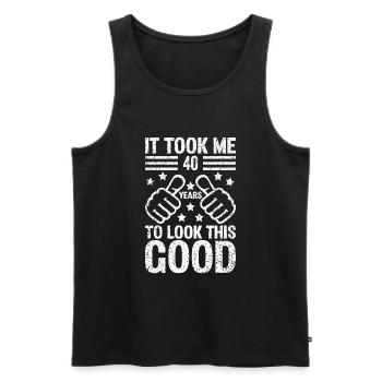 It took me 40 years to look this Birthday 40 Years - Männer Premium Bio Tank Top - Schwarz - Vorne - Michal (187cm)
