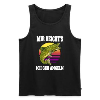Lustige Angler Sprüche Mir reichts ich gehe Angeln - Männer Premium Bio Tank Top - Schwarz - Vorne - Michal (187cm)