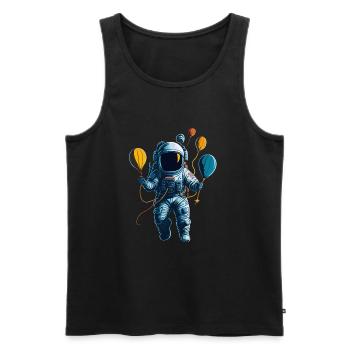 Astronaut with Air Balloons in Space - Männer Premium Bio Tank Top - Schwarz - Vorne - AI Model Male 178 light (178cm)