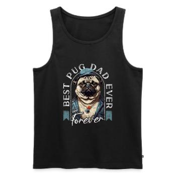 Best Pug Dad Ever Pugs Owner Vintage Pug Lovers - Débardeur bio Premium Homme - noir - Devant - AI Model Male 178 light (178cm)