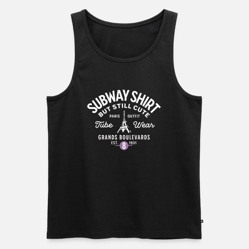 Pariser U-Bahn-Hemd Grands Boulevards - Männer Premium Bio Tank Top - Schwarz