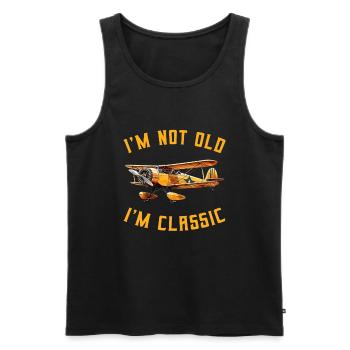 Je ne suis pas vieux Je suis Cassic Avion d’époque Avion - Débardeur bio Premium Homme - noir - Devant - Michal (187cm)