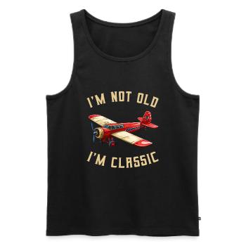I'm not Old I'm Cassic Vintage Plane Airplane - Men's Premium Organic Tank Top - black - Front - Michal (187cm)