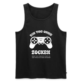 Ein Tag ohne Zocken ein lustiger Gamer Spruch - Männer Premium Bio Tank Top - Schwarz - Vorne - Michal (187cm)