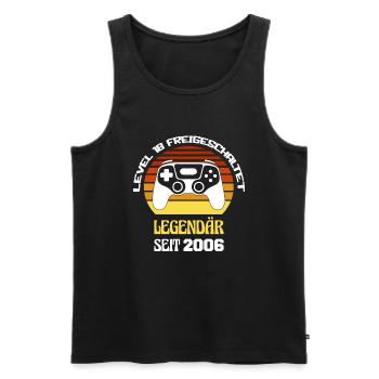 Level 18 Freigeschaltet Legendär Seit 2006 18 Jahr - Männer Premium Bio Tank Top - Schwarz - Vorne - Michal (187cm)