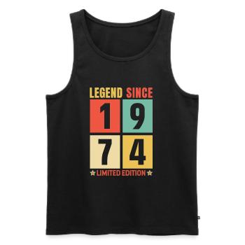 Legend Since 1974 Limited Edition born in 1974 - Männer Premium Bio Tank Top - Schwarz - Vorne - Michal (187cm)