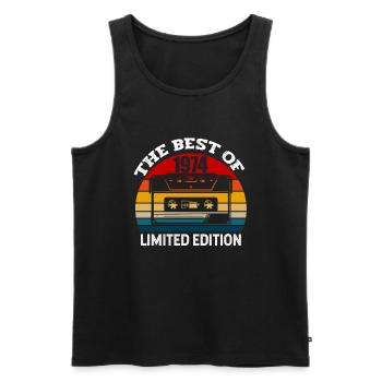 Best Of 1974 Retro Cassette born in 1974 - Männer Premium Bio Tank Top - Schwarz - Vorne - Michal (187cm)
