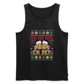 Ho Ho Hol mir ein Bier lustige Weihnachten Sprüche - Männer Premium Bio Tank Top - Schwarz - Vorne - AI Model Male 178 light (178cm)