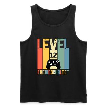 Level 12 ist freigeschaltet Geburtstag 12 Jahre - Männer Premium Bio Tank Top - Schwarz - Vorne - Michal (187cm)