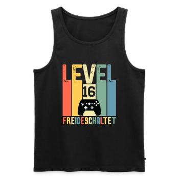 Level 16 ist freigeschaltet Geburtstag 16 Jahre - Männer Premium Bio Tank Top - Schwarz - Vorne - Michal (187cm)