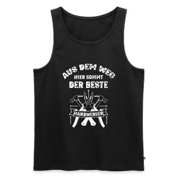 Aus dem Weg hier kommt der beste Handwerker - Männer Premium Bio Tank Top - Schwarz - Vorne - Michal (187cm)