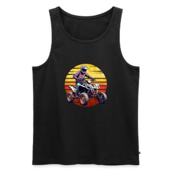 Quad Moto Tout Terrain - Débardeur bio Premium Homme - noir - Devant - AI Model Male 178 light (178cm)