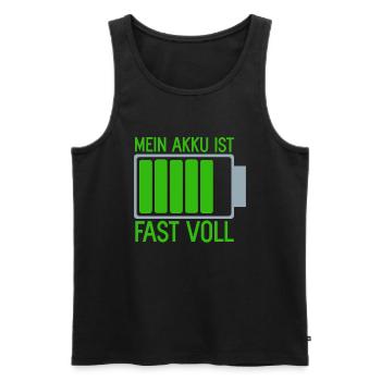 Mein Akku ist fast Voll eine Batterie Ladung Energ - Männer Premium Bio Tank Top - Schwarz - Vorne - AI Model Male 178 light (178cm)