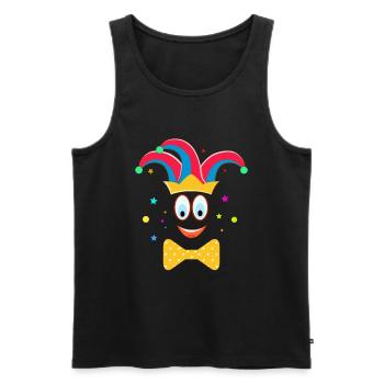 Ein lustiger Clown Karneval mit der Fliege - Männer Premium Bio Tank Top - Schwarz - Vorne - Michal (187cm)