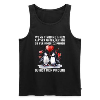 Wenn Pinguine Ihre Liebe finden Pärchen Sprüche - Männer Premium Bio Tank Top - Schwarz - Vorne - Michal (187cm)