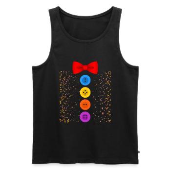 Ein lustiges Karneval Kostüm mit Knöpfen Karneval - Männer Premium Bio Tank Top - Schwarz - Vorne - Michal (187cm)
