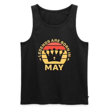 The legends are born in the month of May's birthday - Men's Premium Organic Tank Top - black - Front - Michal (187cm)