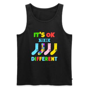 It's Ok to be Different with colorful Socks - Men's Premium Organic Tank Top - black - Front - Michal (187cm)