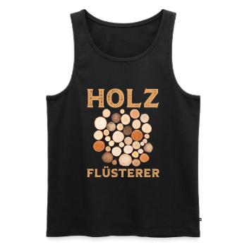 Ich bin ein Holzflüsterer mit Baumstämmen Holz - Männer Premium Bio Tank Top - Schwarz - Vorne - Michal (187cm)