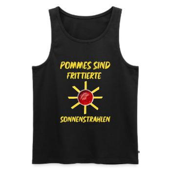 Pommes sind frittierte Sonnenstrahlen die Sonne - Männer Premium Bio Tank Top - Schwarz - Vorne - Michal (187cm)