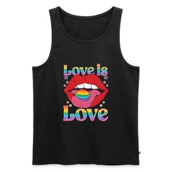 Love is Love | Rainbow Pride Month Freedom - Men's Premium Organic Tank Top - black - Front - Michal (187cm)