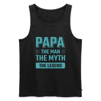 Dad A Man A Legend Funny Dad Sayings - Men's Premium Organic Tank Top - black - Front - Michal (187cm)