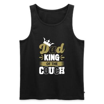 Dad King of the Couch funny Father and Dad Sayings - Men's Premium Organic Tank Top - black - Front - Michal (187cm)