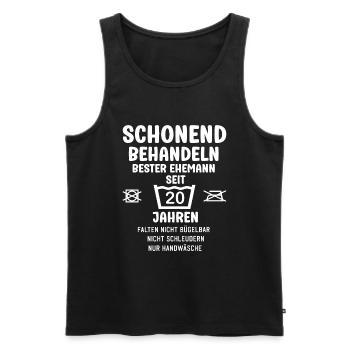 schonend behandeln 20 Jahre Verheiratet Ehemann - Männer Premium Bio Tank Top - Schwarz - Vorne - AI Model Male 178 light (178cm)