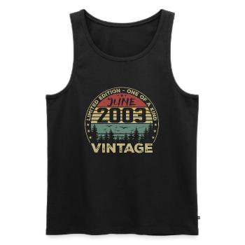 Gift June 2003 Birthday June 2003 June 2003 - Men's Premium Organic Tank Top - black - Front - Michal (187cm)