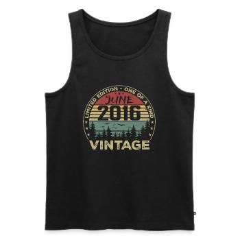 Gift June 2016 Birthday June 2016 June 2016 - Men's Premium Organic Tank Top - black - Front - Michal (187cm)